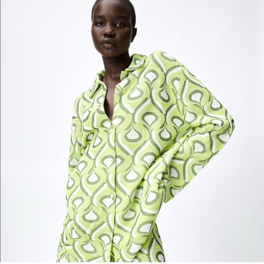 zara geometric print shirt sweater special edition